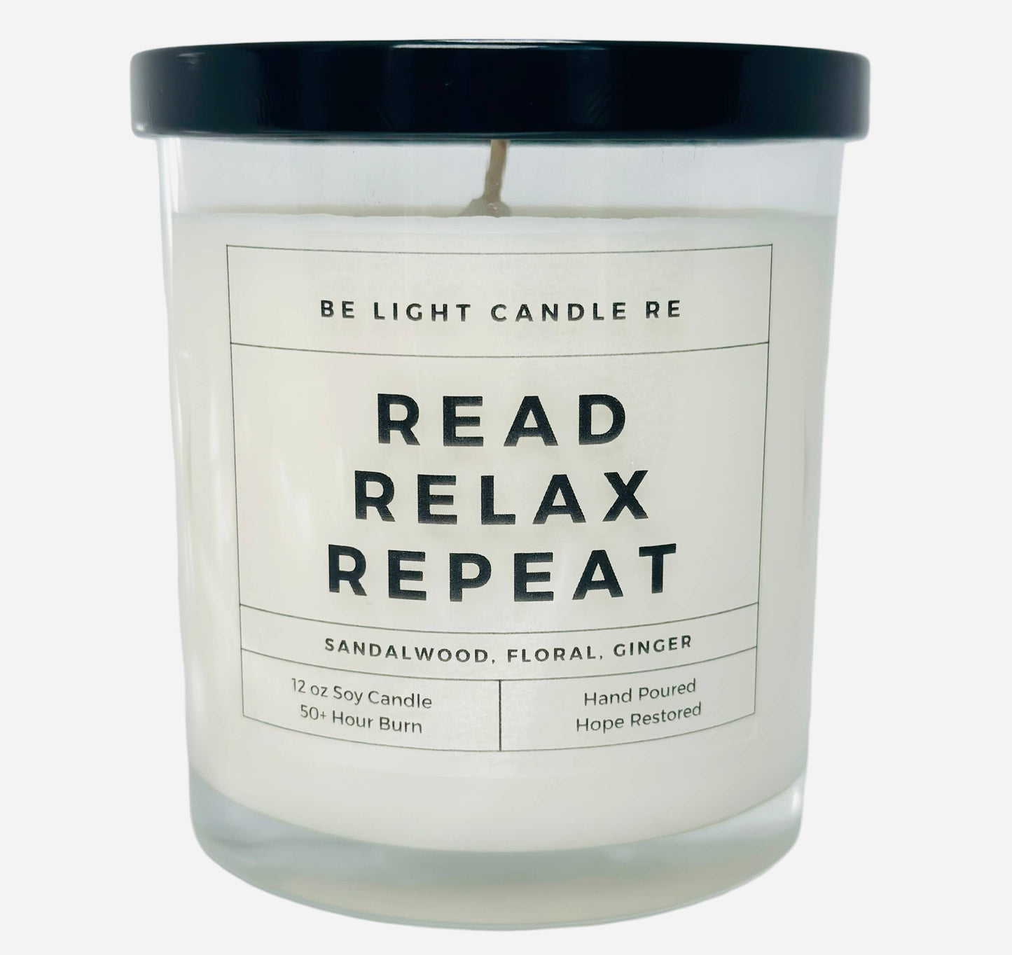 Read Relax Repeat, 12oz Scented Soy Candle | Candle Gift