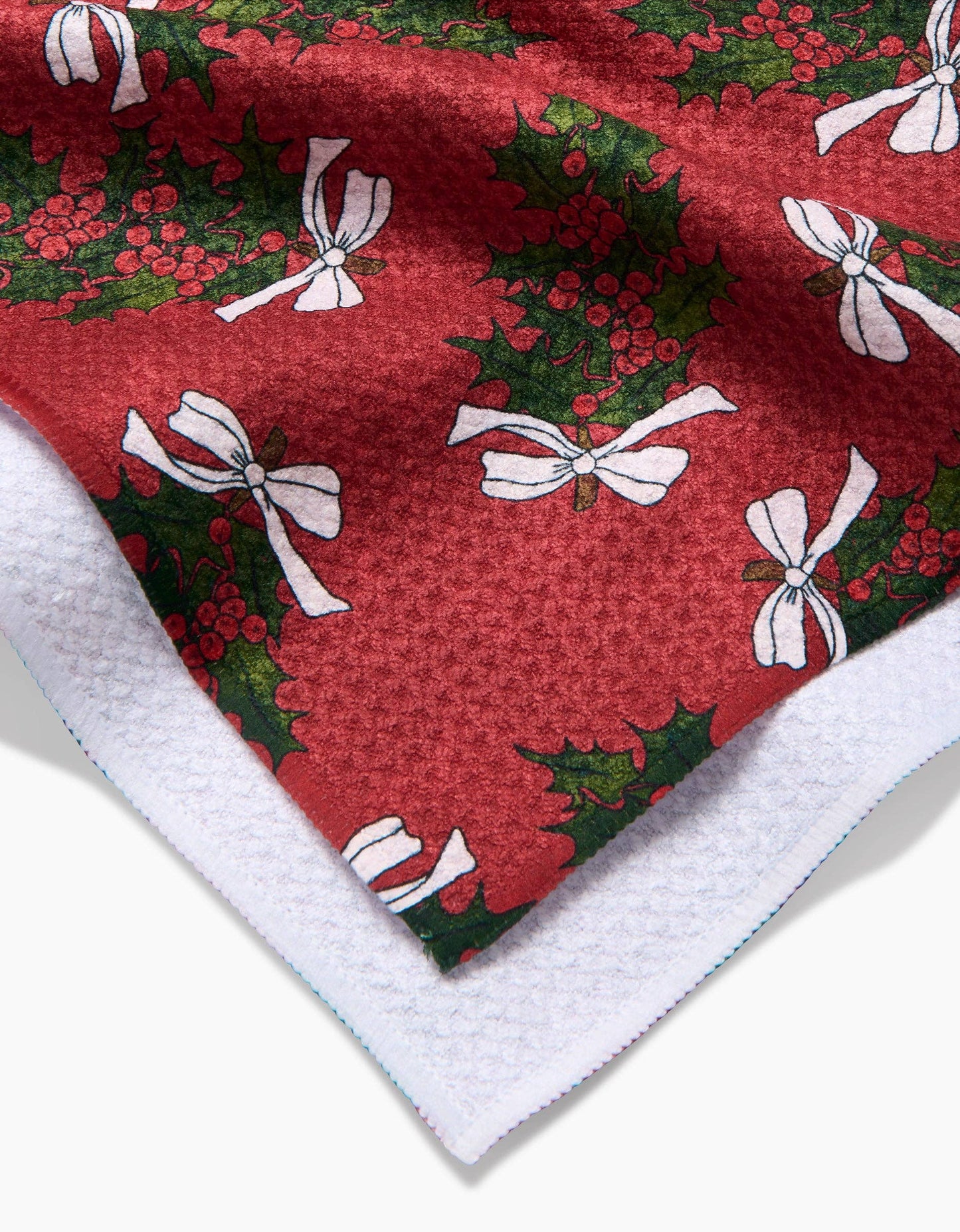 Geometry - Christmas Berry Bow Tea Towel