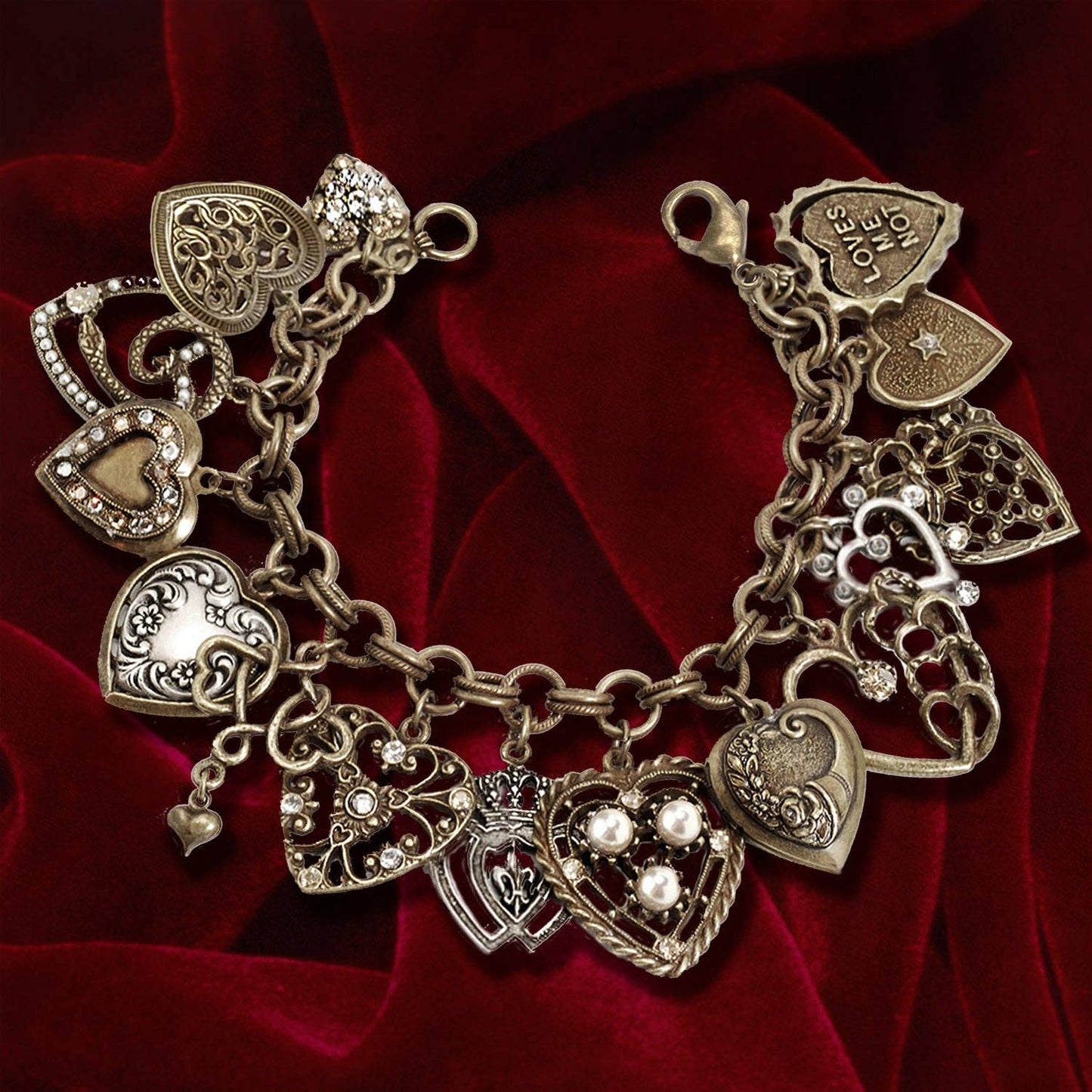 Joyería Sweet Romance - Todo mi amor - Pulsera con dije de corazón y medallón BR214