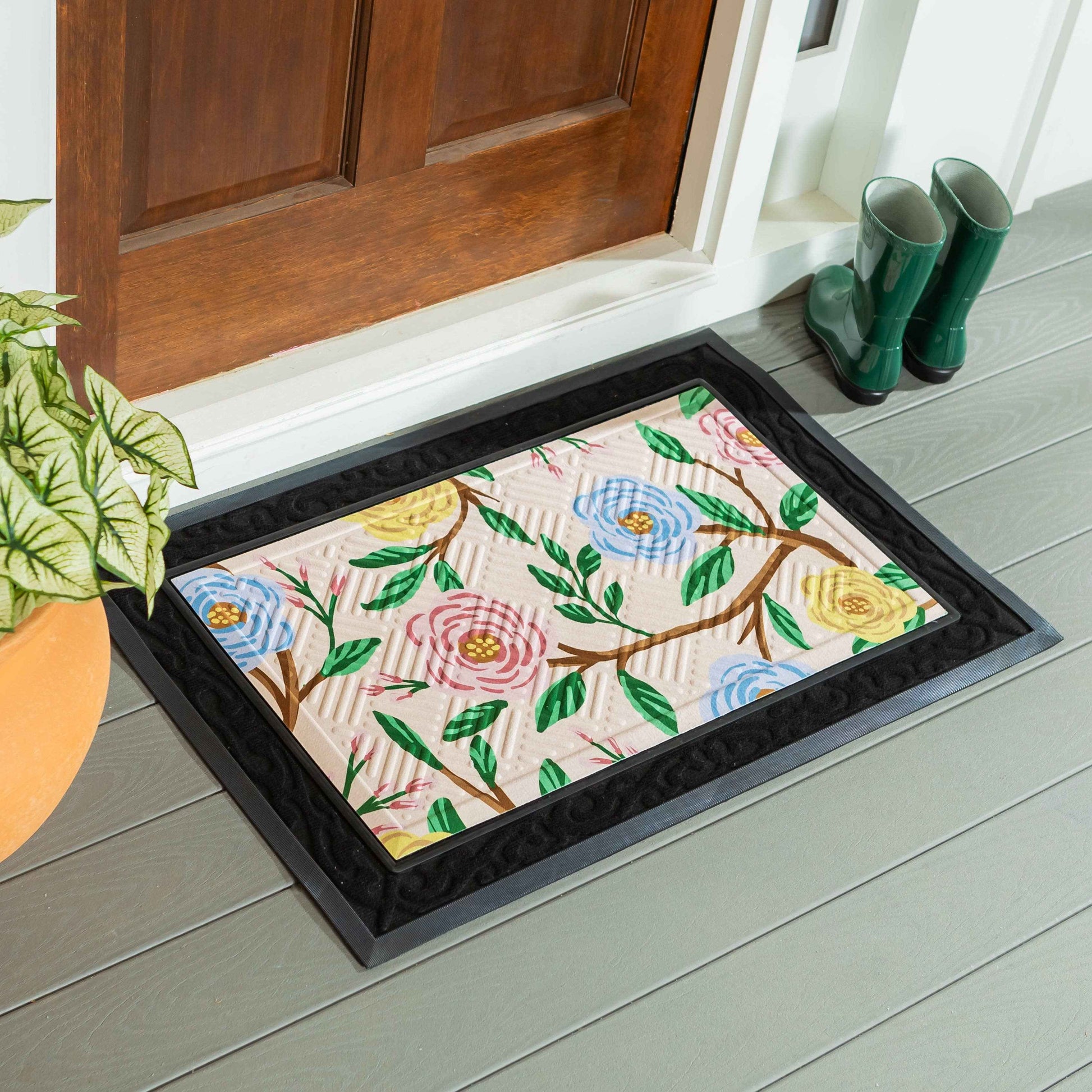 What She Shed Floral Embossed Mat