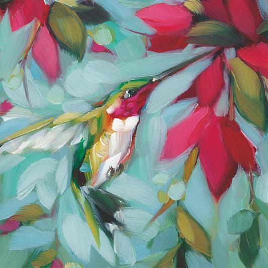 Cocktail Napkin-COLIBRI FLOWERS