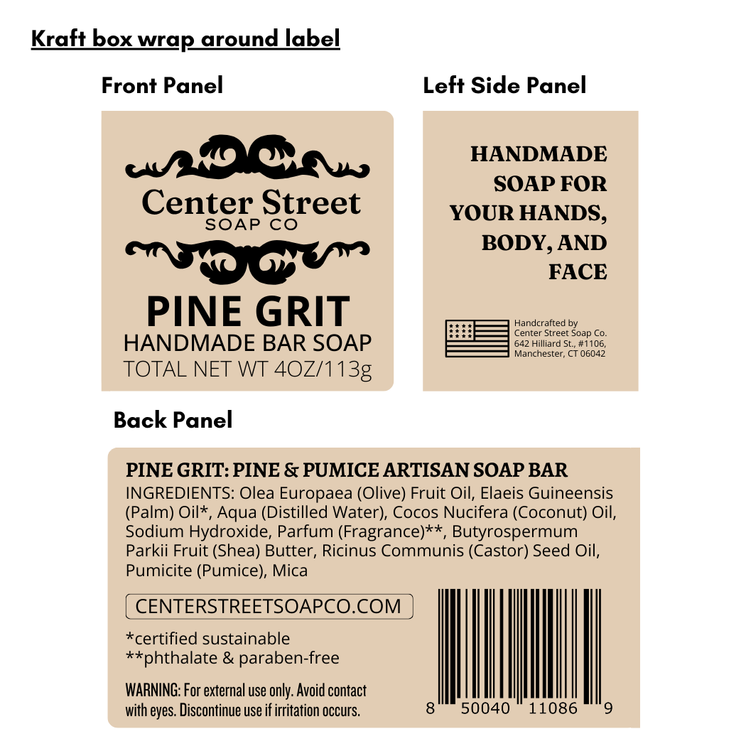 Pine Grit Exfoliating Handmade Bar Soap - 4oz