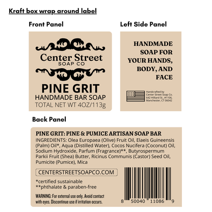 Pine Grit Exfoliating Handmade Bar Soap - 4oz
