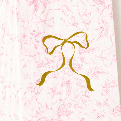 8 Oak Lane - Pink Bow Toile Paper Guest Towel Packs