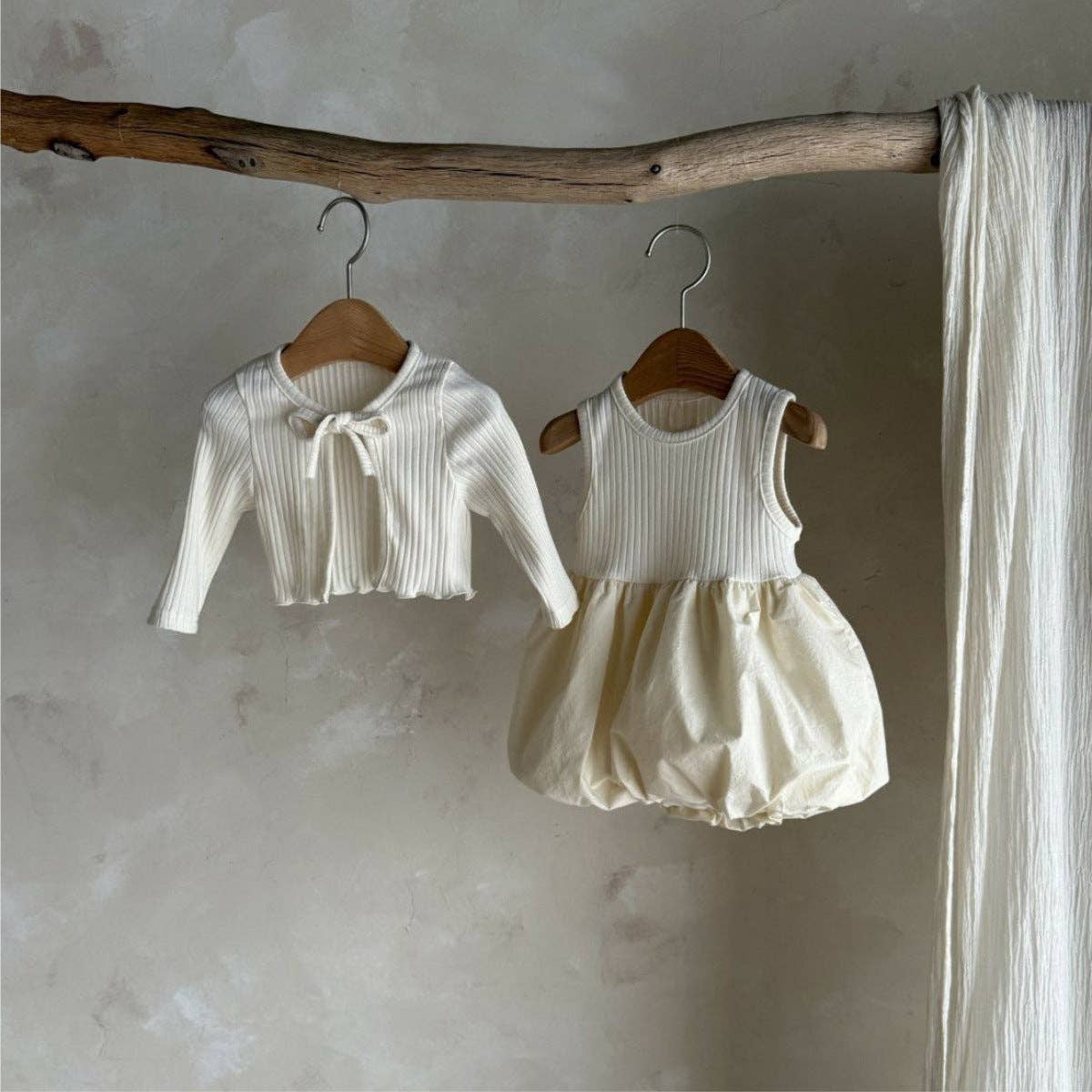Baby Girl Long Sleeve Coat & Dress Beige