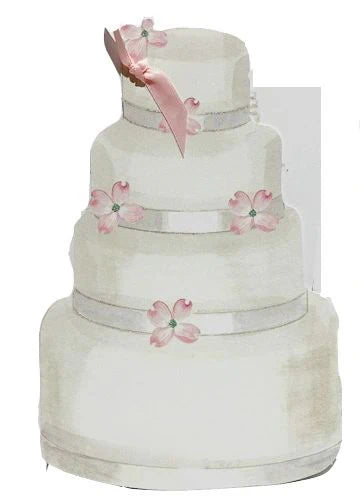 Cake with Pink Flowers Greeting Card