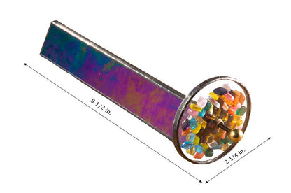 Kaleidoscope Black Iridescent Stained Glass Art