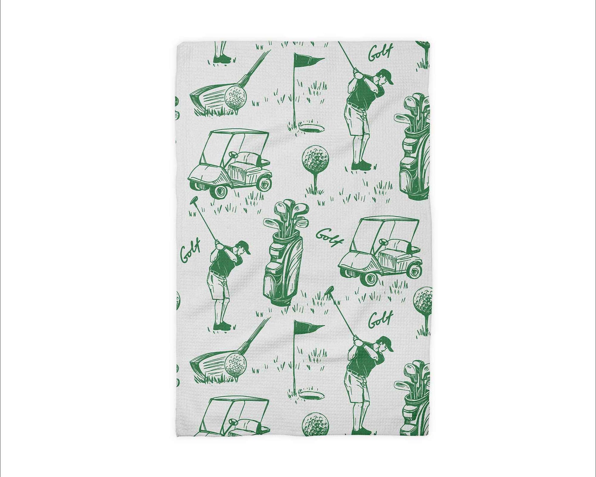 Golf Golfer Fathers Day Men Kitchen Towel Waffle Gifts