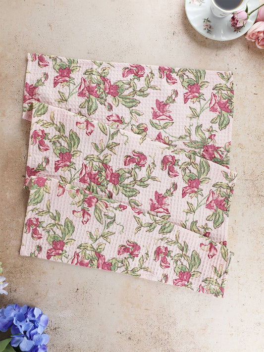 Sweet Pea Ruffle Tea Towel - Rose