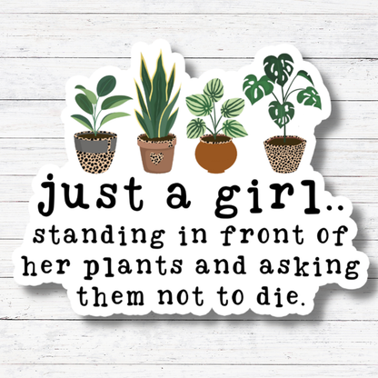 Oily Graphic Creations - Just A Girl-Plant Mama Sticker/Magnet