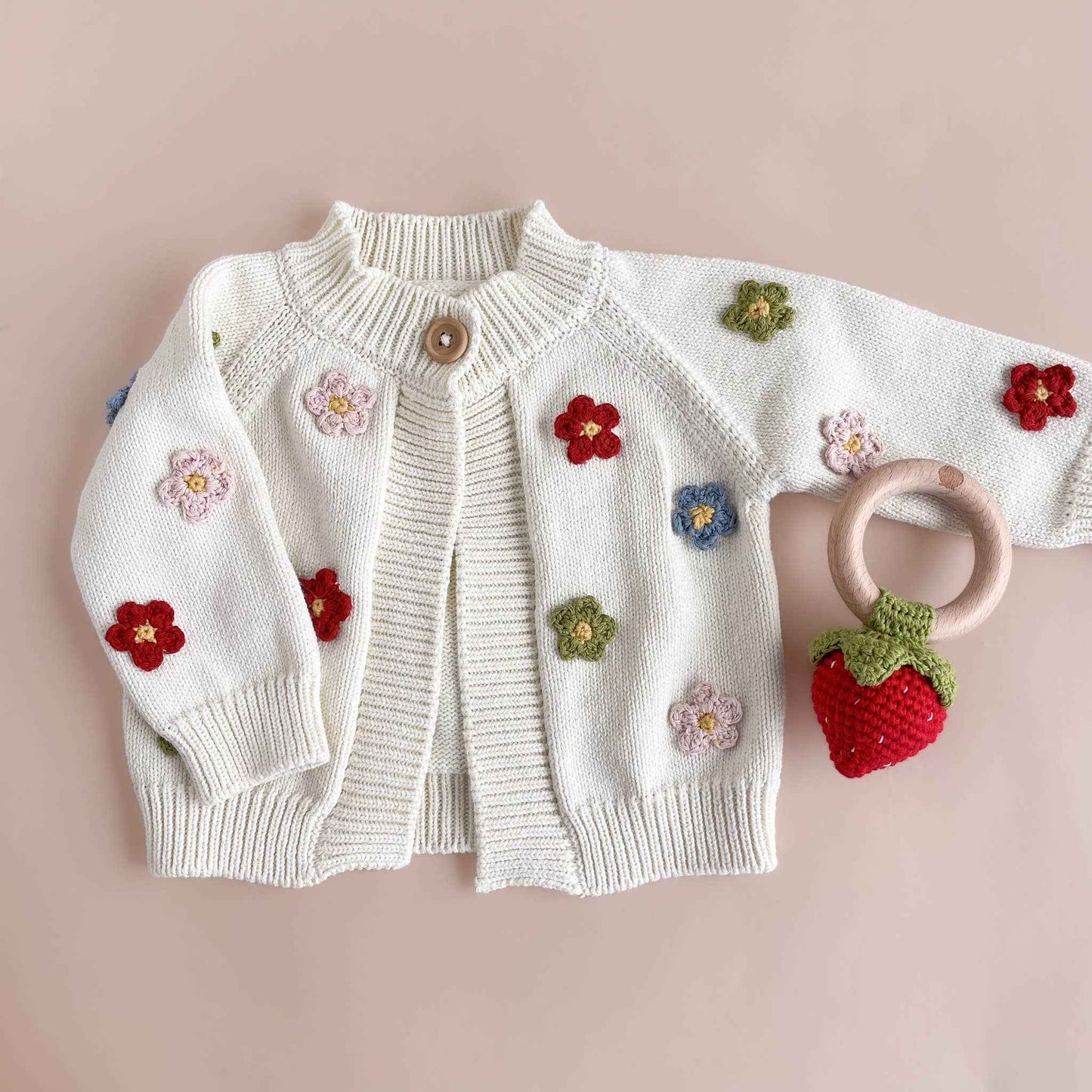 Cotton Flower Cardigan Color Baby Sweaters Clothing: 0-6m
