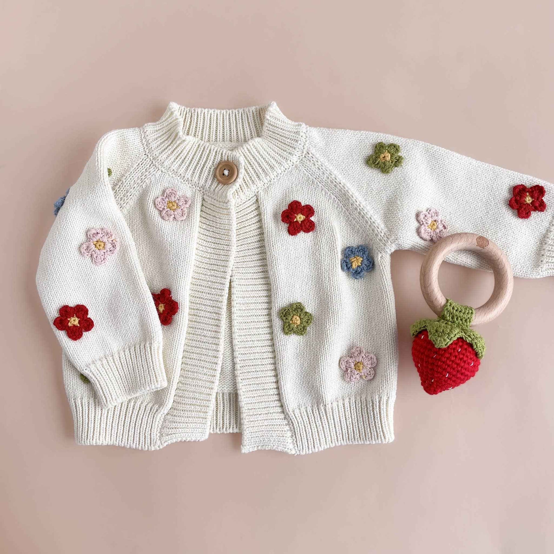 Cotton Flower Cardigan Color Baby Sweaters Clothing: 0-6m