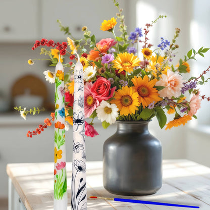 Paint your own Wildflower Candlesticks Gift Set