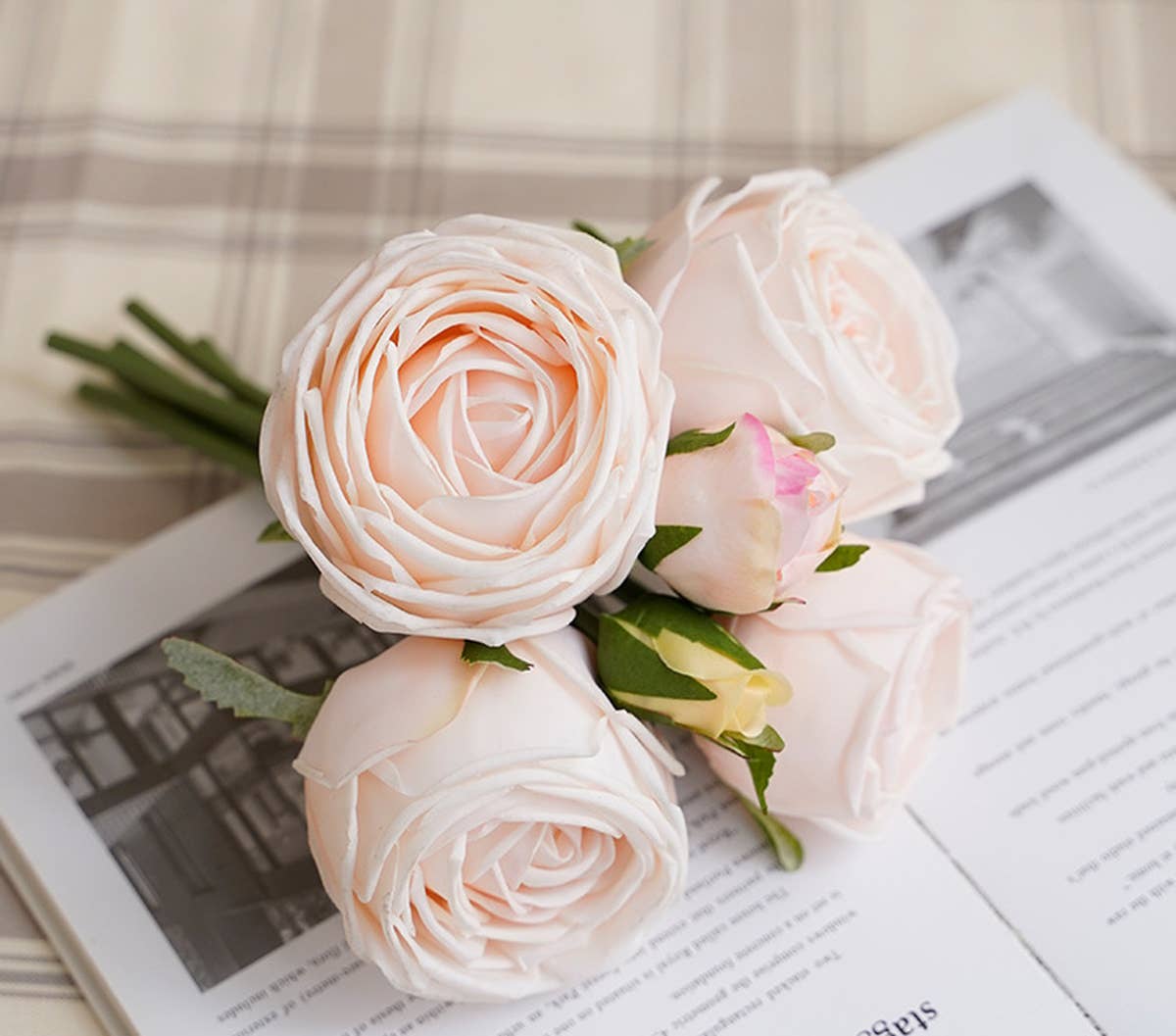 6-stem bundle-Real Touch Rose Bouquet