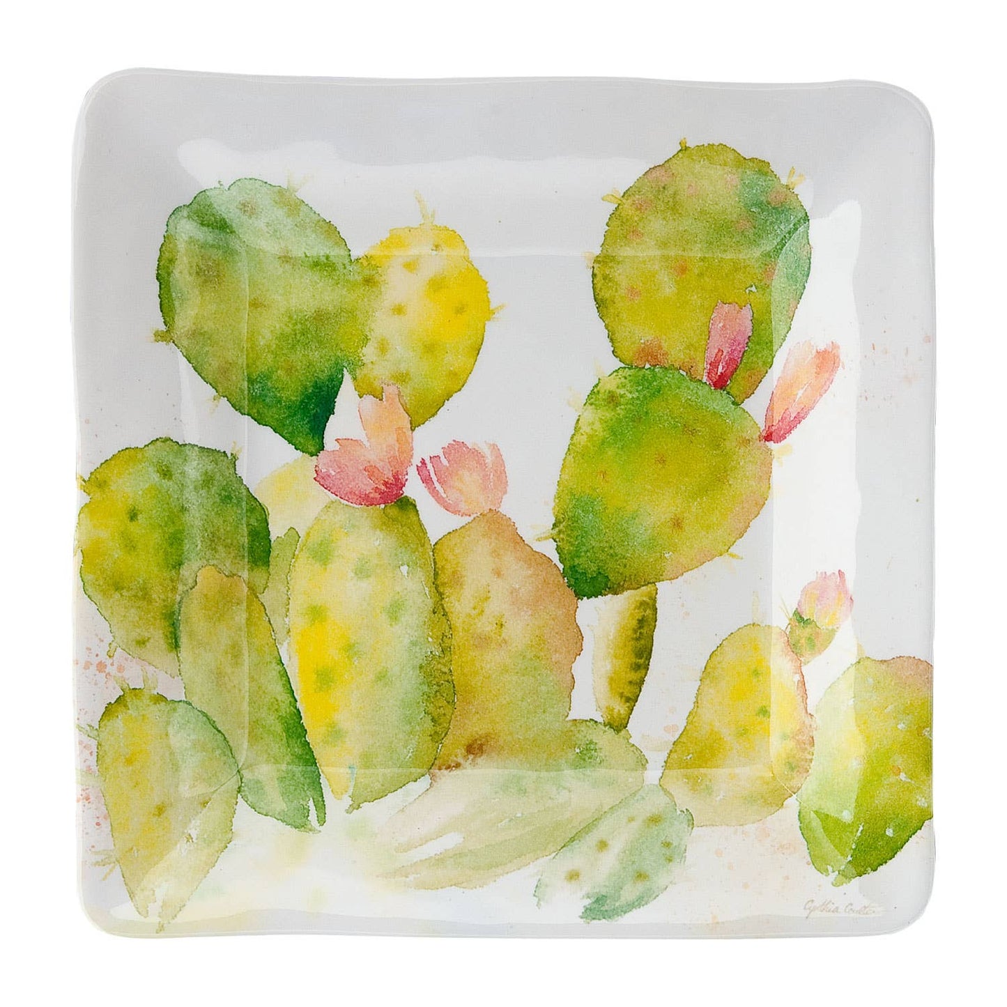 4-Piece Cactus Melamine 6" Tidbit Plate