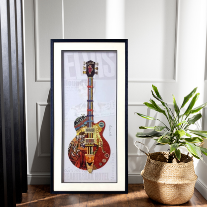 3D Collage Art | Elvis Guitar (40"X20")