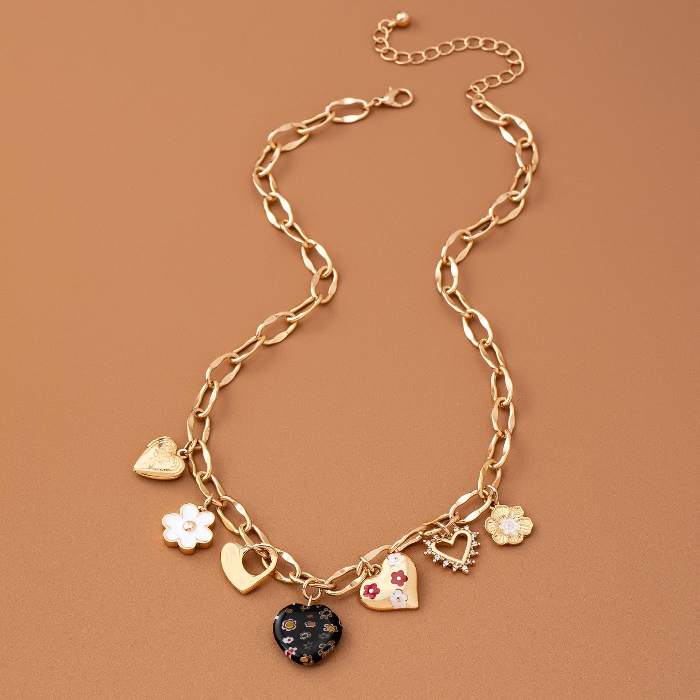 JOSSLYN de wall to wall - COLLAR CON DIJE DE CORAZONES, FLOR Y PIEDRA DE DIAMANTES | 80N92650