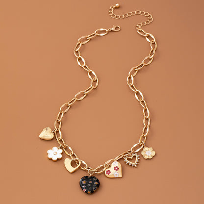 JOSSLYN de wall to wall - COLLAR CON DIJE DE CORAZONES, FLOR Y PIEDRA DE DIAMANTES | 80N92650