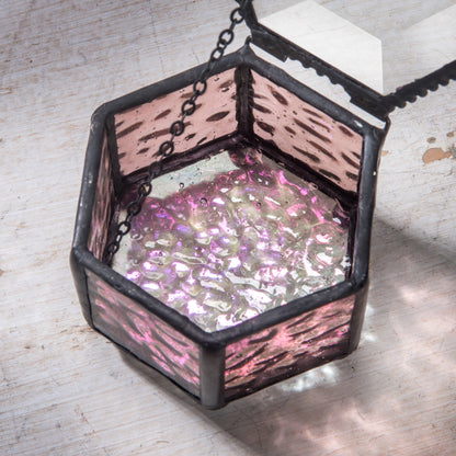 Jewelry Box Pink Rose Glass