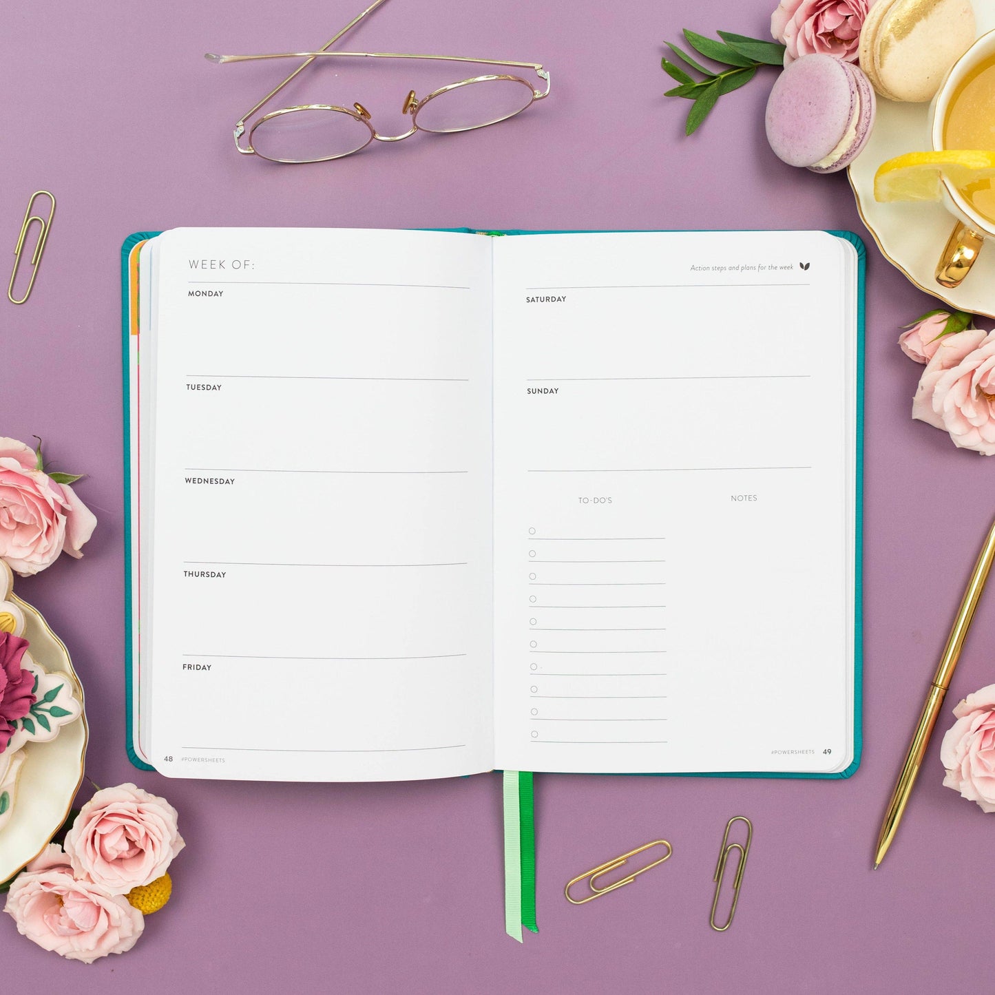 - 90-Day PowerSheets® Goal Planner  | Weekly Undated (Ivy)
