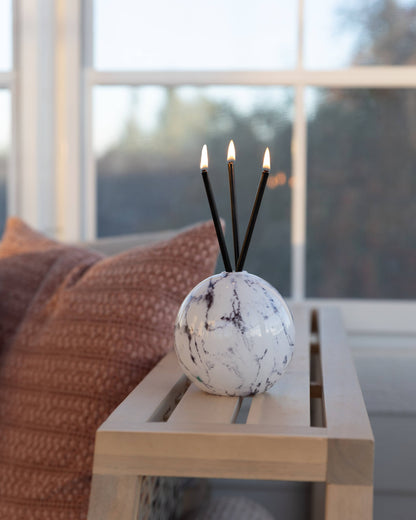 Neva White Marble Vase for Everlasting Candles