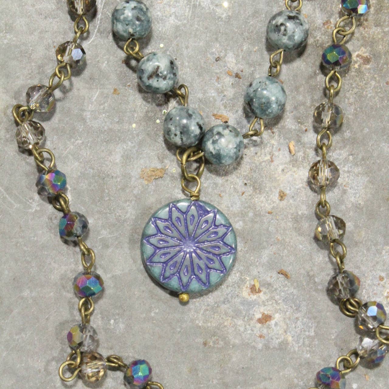 Cool Shades of Blue & Purple Glass Beaded Layered Necklace