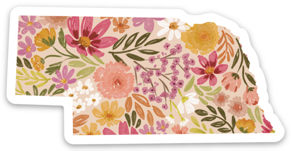 Nebraska Floral State Sticker