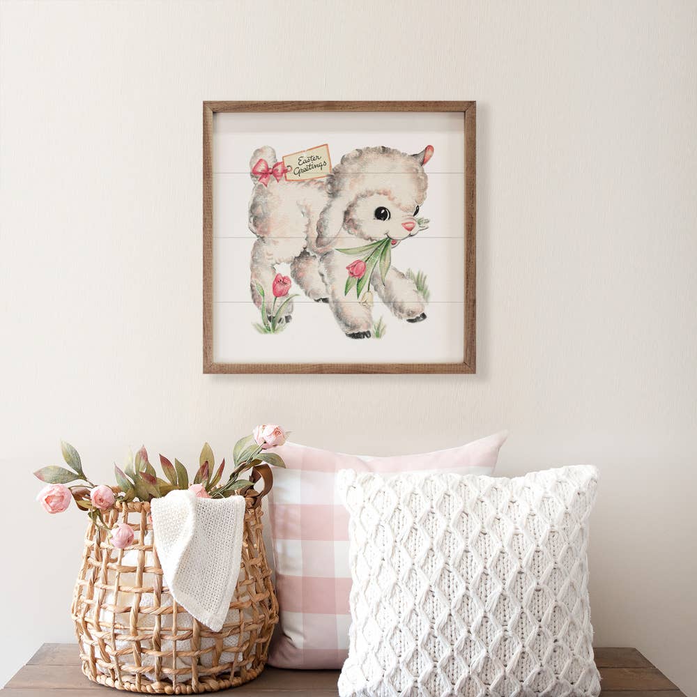 Easter Greetings Lamb White