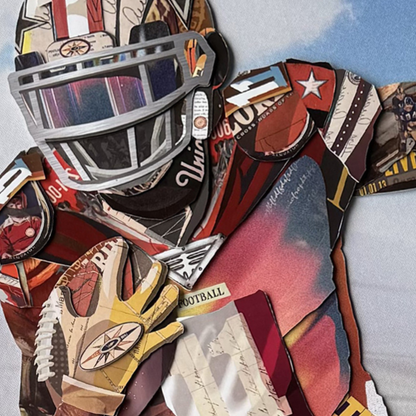 3D Collage Art | Football Player (36"x24")