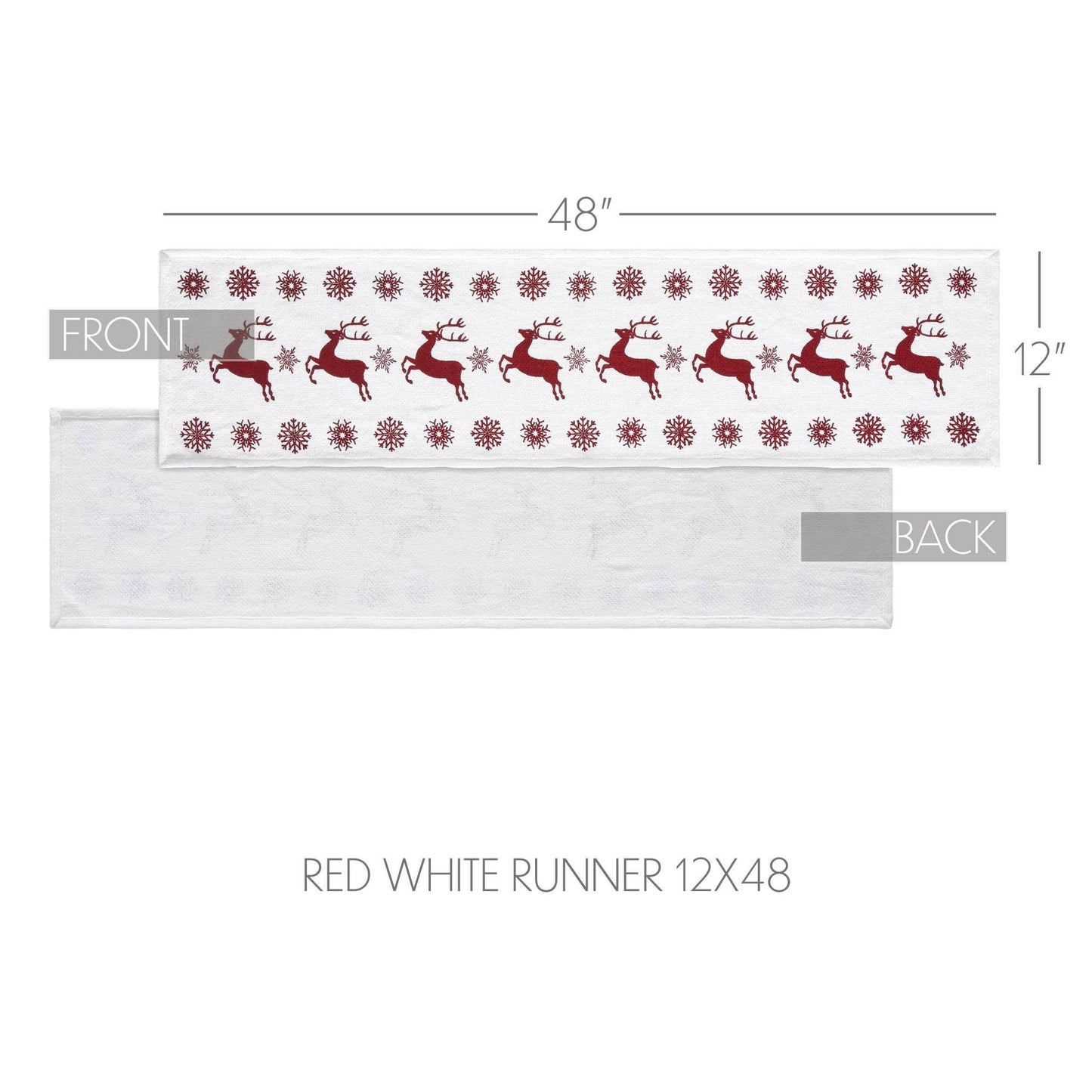 Scandia Snowflake Red White Runner 12x48