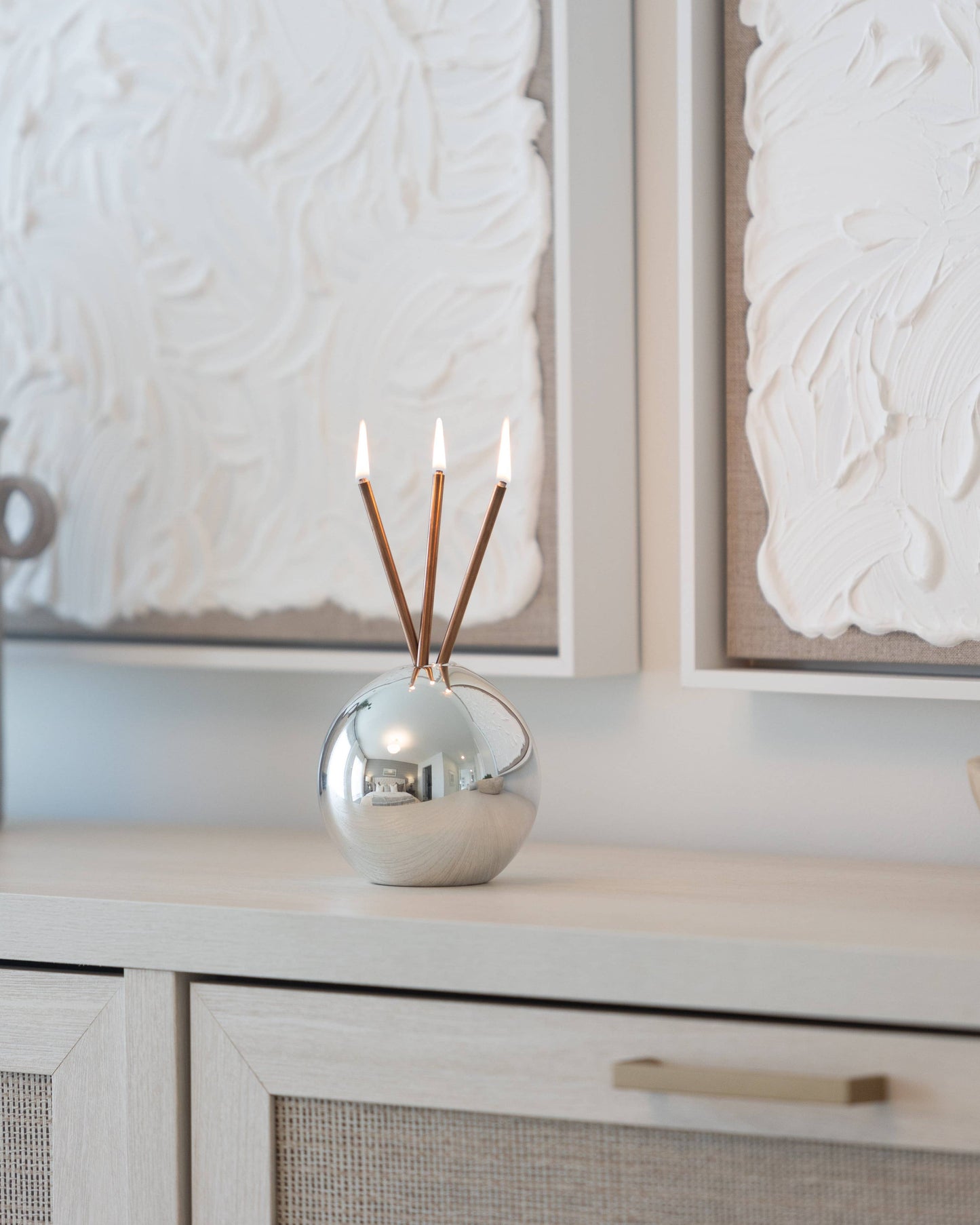 Neva Silver Metallic Vase for Everlasting Candles