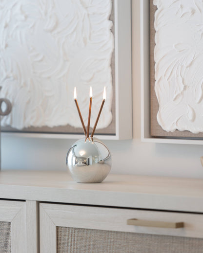 Neva Silver Metallic Vase for Everlasting Candles