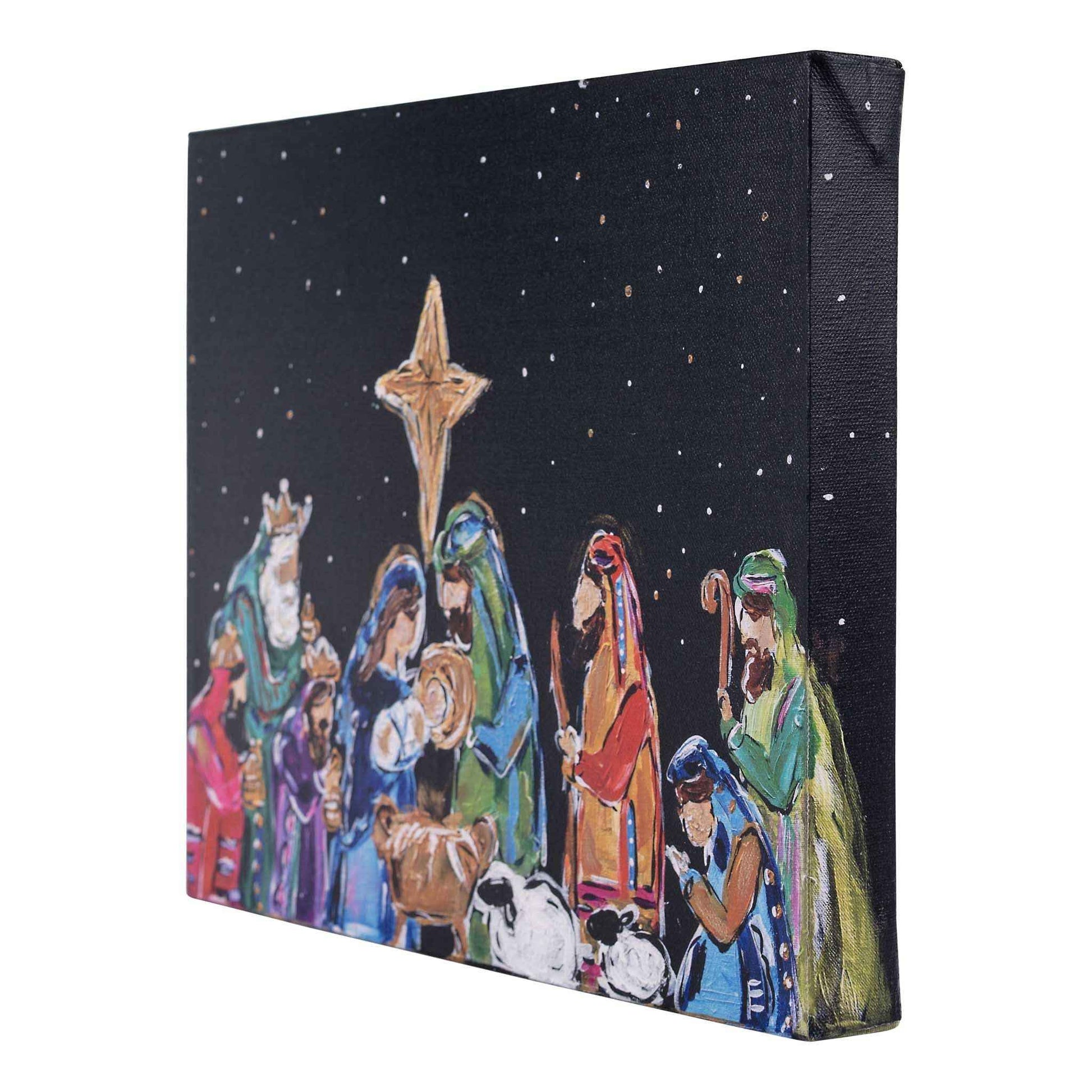 Nativity At Night Small Canvas