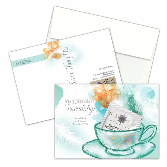 Tea Greeting Card with Real Tea Bag - Thoughts Friendship