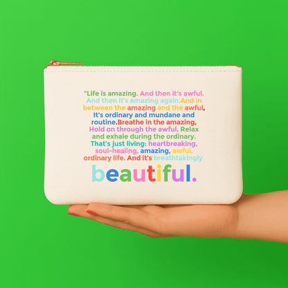 Aspen Lane - Life is Amazing Colorblock Gift Pouch, makeup bag