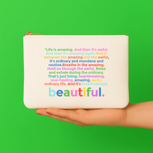 Aspen Lane - Life is Amazing Colorblock Gift Pouch, makeup bag
