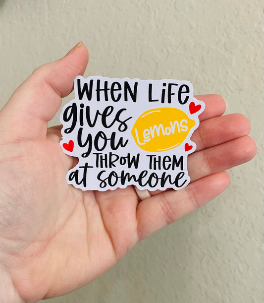 Oily Graphic Creations - Throw Lemons-Lemon Sticker/Magnet