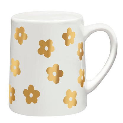 Artisan Tapered Mug - Gold Foil Flower