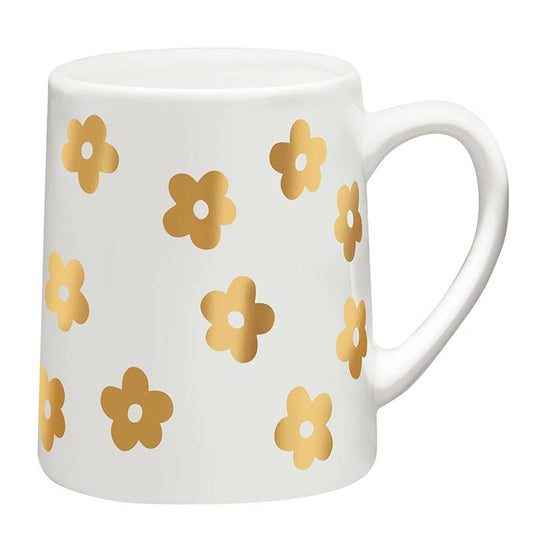 Artisan Tapered Mug - Gold Foil Flower