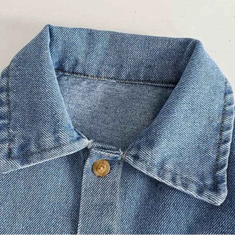 Baby Bear Denim Romper: Dark blue / 9-12M