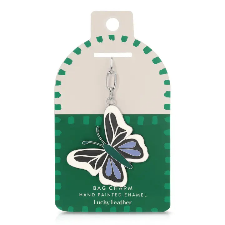 Enamel Bag Charm - Butterfly