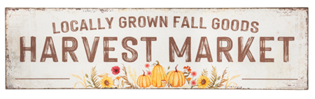 Fall Harvest Market Iron Sign 38"Lx11"H