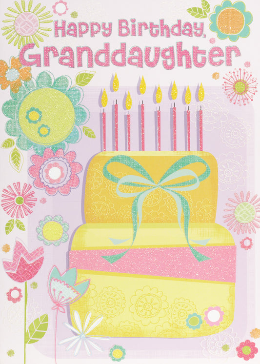 Cake with Bow and Flowers Greeting Card