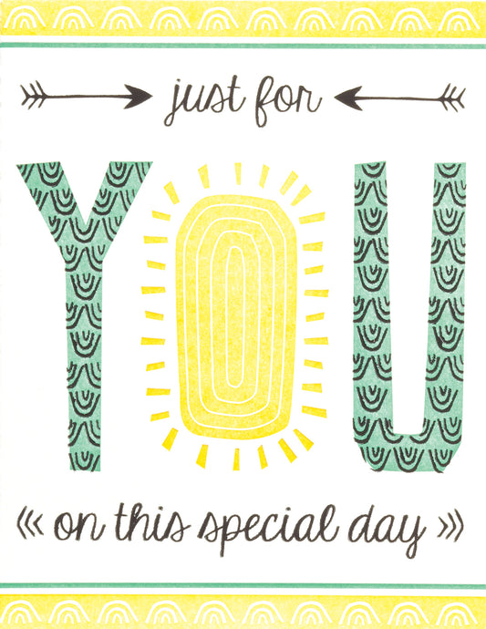 Just For You Sun Greeting Card