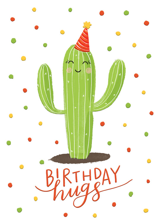 Birthday Hugs Cacti Greeting Card