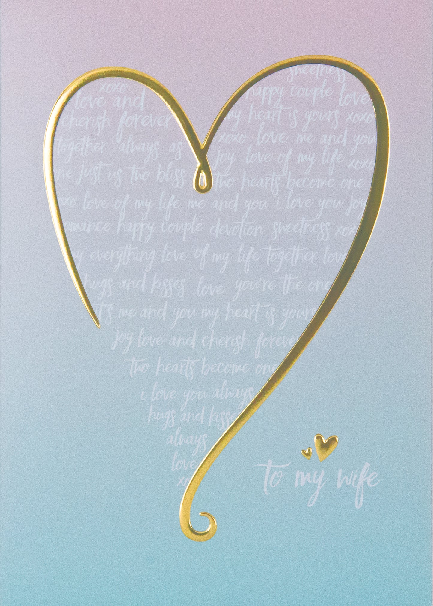 Glitter Heart Wife Birthday Greeting Card