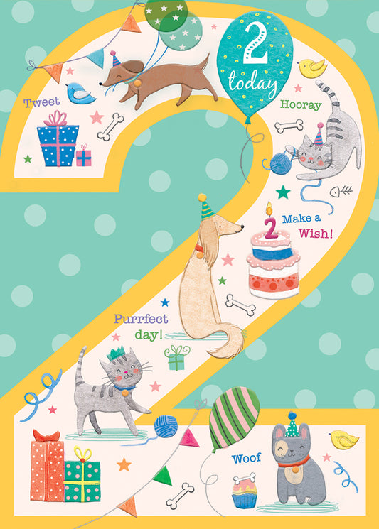 2-Puppies and Kittens Greeting Card