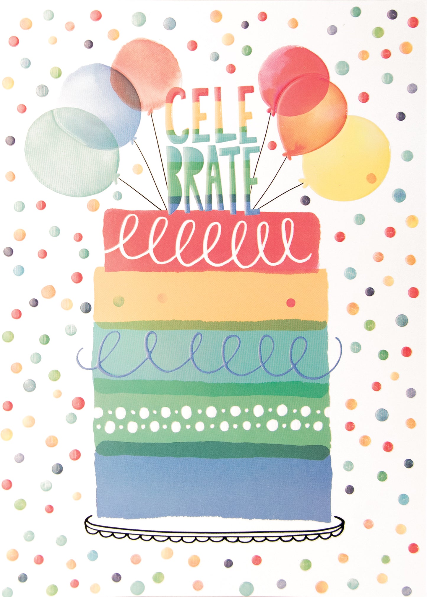 Rainbow Celebrate Cake Greeting Card