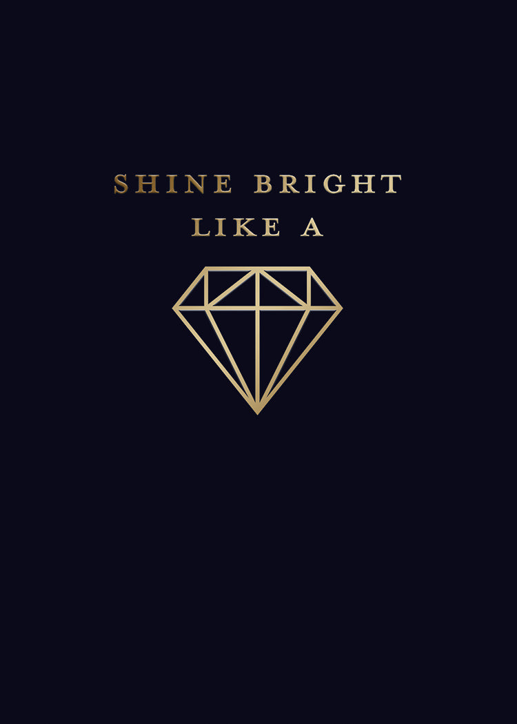 Shine Bright Golden Diamond Greeting Card