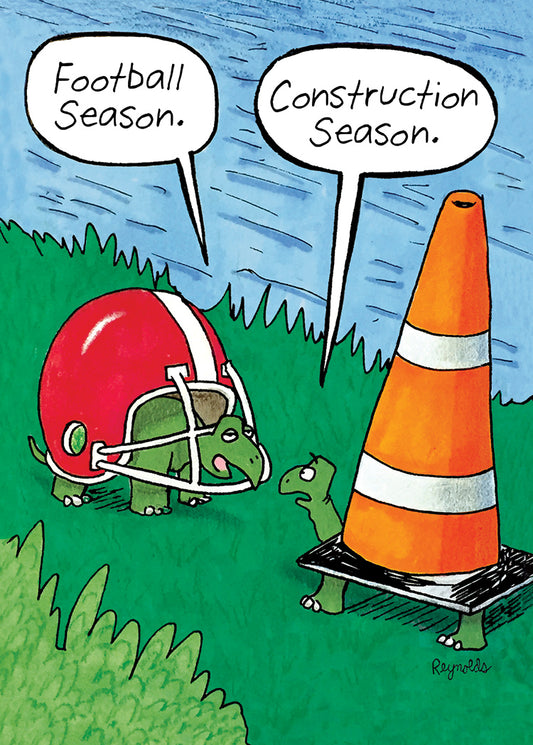 Football Construction Season Greeting Card